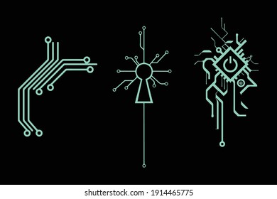 circuit logo template vector icon illustration design