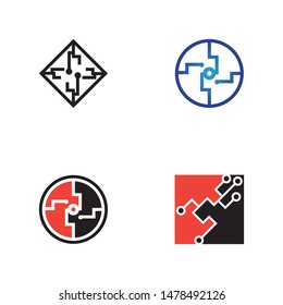 Circuit Logo Template vector illustration icon design