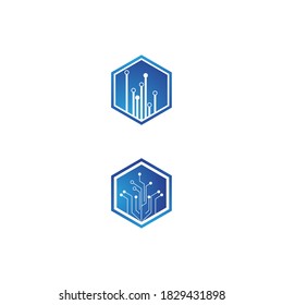 Circuit Logo Template vector illustration icon design