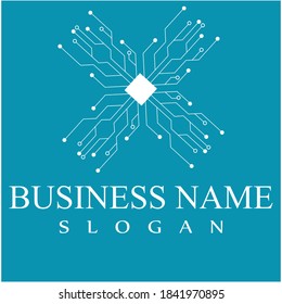 Circuit Logo Template vector illustration icon design