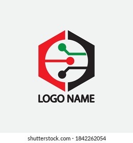 Circuit Logo Template vector illustration icon design