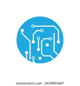Símbolo y diseño del elemento vectorial del logotipo del circuito