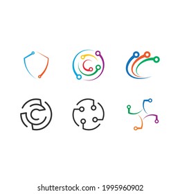 
Circuit  logo vector template design