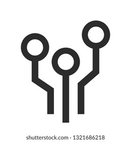 Circuit minimal vector icon on white background