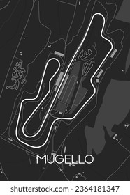 Circuit Mugello Track Map for Poster Wall Art