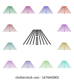 Circuit Multi-Color-Symbol. Einfache dünne Linie, Vektorillustration von Motorsportsymbolen für i und ux, Website oder mobile Applikationen