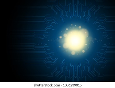 Circuit nerves controlling the source of network, Technology abstract, sci-fi and communication concept, Vector illustration background.