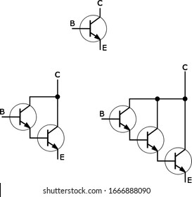 Circuit Of Npn Darlington Bipolar Junction Transistor