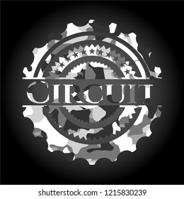 Circuit on grey camo pattern