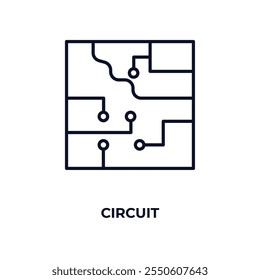 circuit  outline icon. Linear vector from cryptocurrency concept. Thin line circuit  icon isolated on white background
