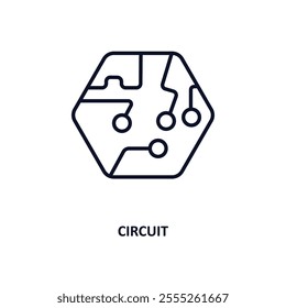 circuit outline icon.  Thin line icon from cryptocurrency collection. Editable vector isolated on white background