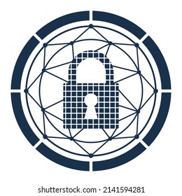 circuit with padlock cyber security