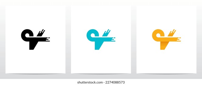 Circuit Paint Lines Letter Logo Design V