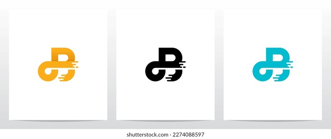 Circuit Paint Lines Letter Logo Design B