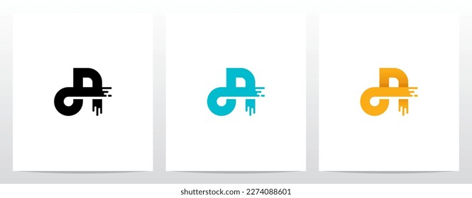 Circuit Paint Lines Letter Logo Design A
