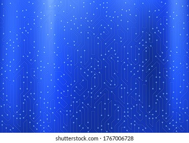 Circuit Pattern On A Blue Metal Background. Solar Panels. Sun Power Battery Modules. Vector Illustration
