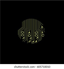 Circuit pattern. Vector Illustration. Flat design.