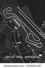 Circuit Paul Armagnac , France map poster art