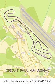 Circuit Paul Armagnac , France map poster art