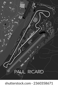 Circuit Paul Ricard Track Map for Poster Wall Art