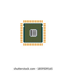 Circuit processor symbol and icon vector