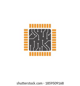 Circuit processor symbol and icon vector