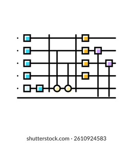 circuit quantum technology color icon vector. circuit quantum technology sign. isolated symbol illustration