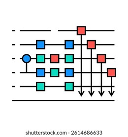 circuit quantum technology line icon vector. circuit quantum technology sign. isolated symbol illustration