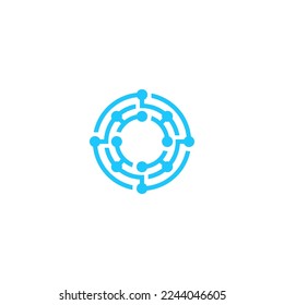 Logo-Design-Vektorgrafik für Schaltkreisdrehung