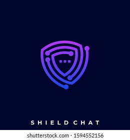 Circuit Shield Illustration Vector Template. Suitable for Creative Industry, Multimedia, entertainment, Educations, Shop, and any related business