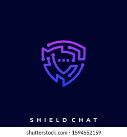 Circuit Shield Illustration Vector Template. Suitable for Creative Industry, Multimedia, entertainment, Educations, Shop, and any related business