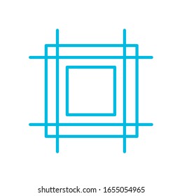 diseño de icono de línea cuadrada, tecnología virtual futurista innovación moderna tecnología de entretenimiento digital y tema de simulación Ilustración vectorial