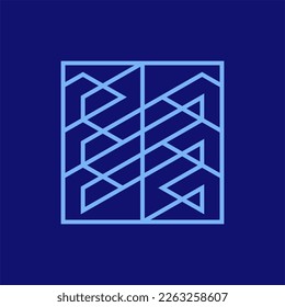 Circuit square modern line creative logo