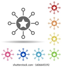 Circuit, star, positivism in multi color style icon. Simple glyph, flat vector of business icons for ui and ux, website or mobile application