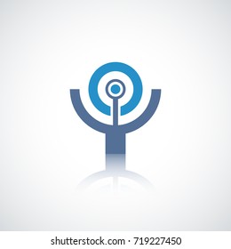 Circuit tech element. Communication logo template.