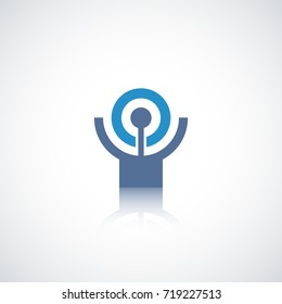 Circuit tech element. Communication logo template.