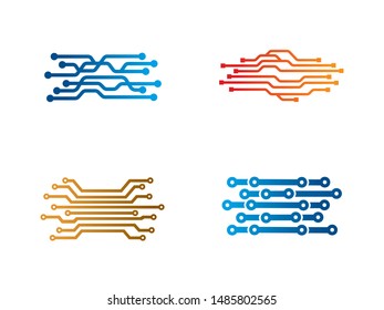 Circuit tech logo symbol or icon template