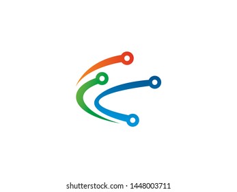 Circuit Tech Logo Template Design Vector, Emblem, Design Concept, Creative Symbol, Icon