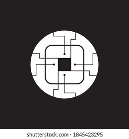 Circuit techno logo vector template