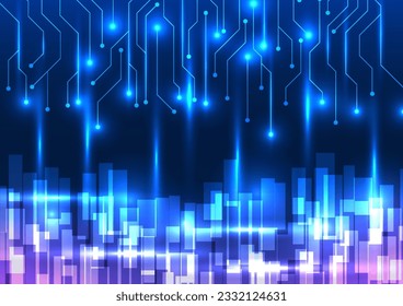 Circuit technology abstract background Circuit board interconnected with interesting overlapping squares. It conveys the transmission of information to each other and exchanging information