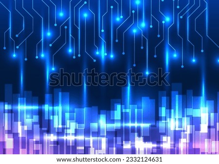 Circuit technology abstract background Circuit board interconnected with interesting overlapping squares. It conveys the transmission of information to each other and exchanging information