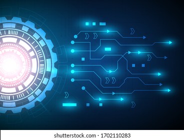 Circuit technology background with hi-tech digital data connection system and computer electronic desing