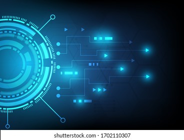 Circuit technology background with hi-tech digital data connection system and computer electronic desing