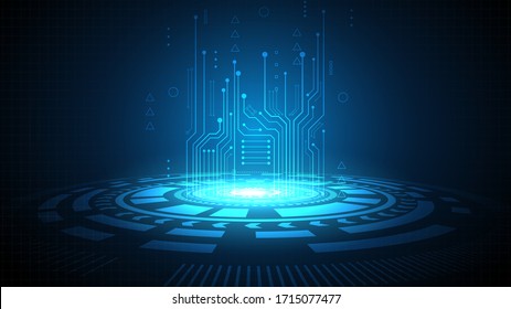 Circuit technology background with hi-tech digital data connection system and computer electronic desing