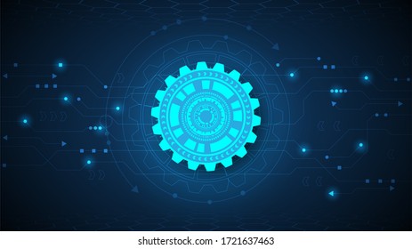 Circuit technology background with hi-tech digital data connection system and computer electronic desing