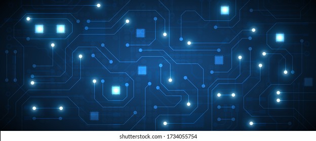 Circuit technology background with hi-tech digital data connection system and computer electronic