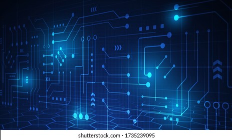 Circuit technology background with hi-tech digital data connection system and computer electronic