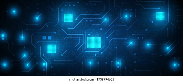 Circuit technology background with hi-tech digital data connection system and computer electronic