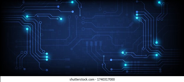 Circuit technology background with hi-tech digital data connection system and computer electronic