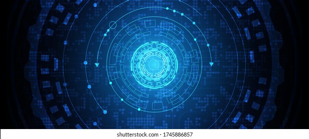 Circuit technology background with hi-tech digital data connection system and computer electronic